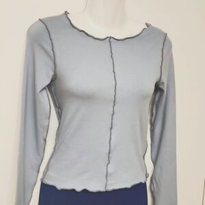 NA-KD /Reborn Sustainable Clothing, Women's Dusty Blue Long Sleeve Top (NWT)